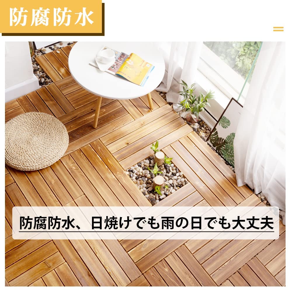 Amazon.co.jp: ウッドパネル 【7枚 1箱】 ウッドデッキ ウッドタイル